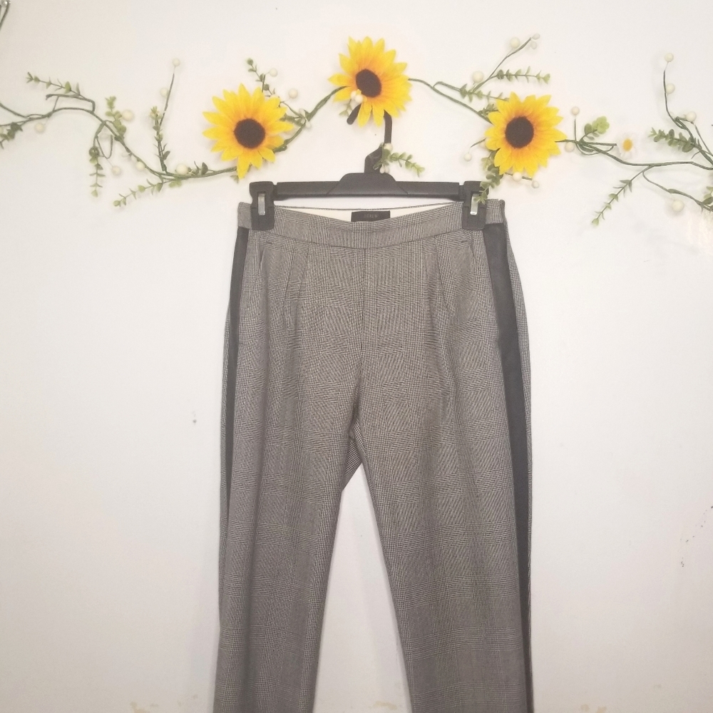 J.crew Martie Houndstooth & faux leather pants